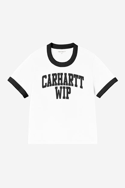 W S/S University WIP Script Ringer T-Shirt (heavy stone wash)