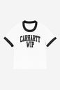 W S/S University WIP Script Ringer T-Shirt (heavy stone wash)