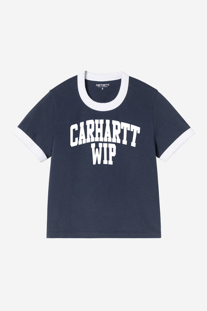 W S/S University WIP Script Ringer T-Shirt (heavy stone wash)