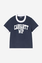 W S/S University WIP Script Ringer T-Shirt (heavy stone wash)