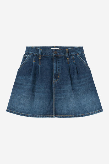 W Billie Single Knee Skirt (dark destroy wash)